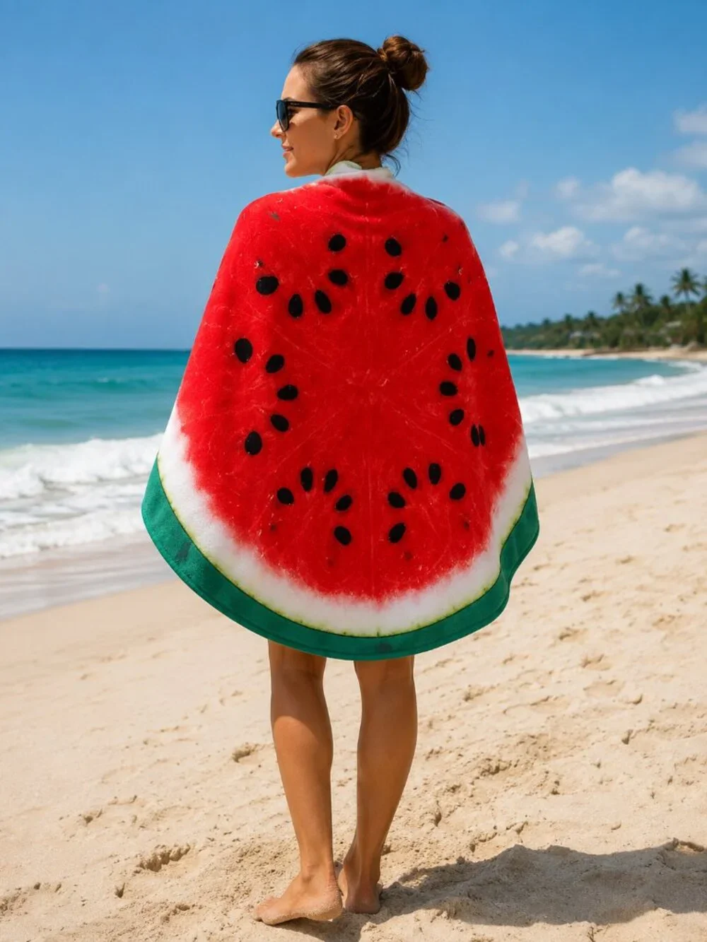 Mainstays Round Watermelon 🍉 Beach Towel Blanket Microfiber Quick Dry 58